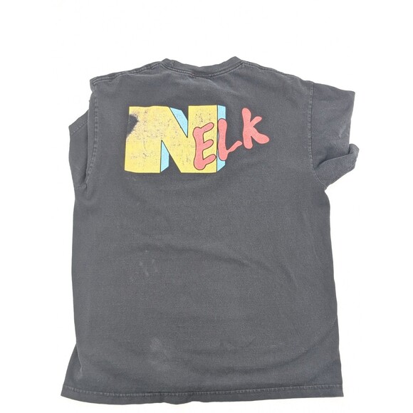 Nelk Boys Black Distressed Faded Cotton Graphic T-Shirt Size Large - Picture 2 of 9